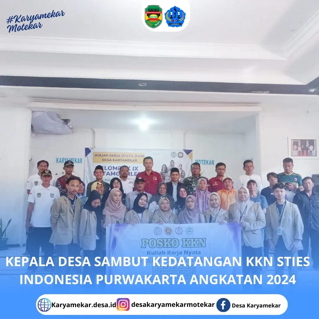 KEPALA DESA SAMBUT KEDATANGAN KKN STIES INDONESIA PURWAKARTA TAHUN 2024